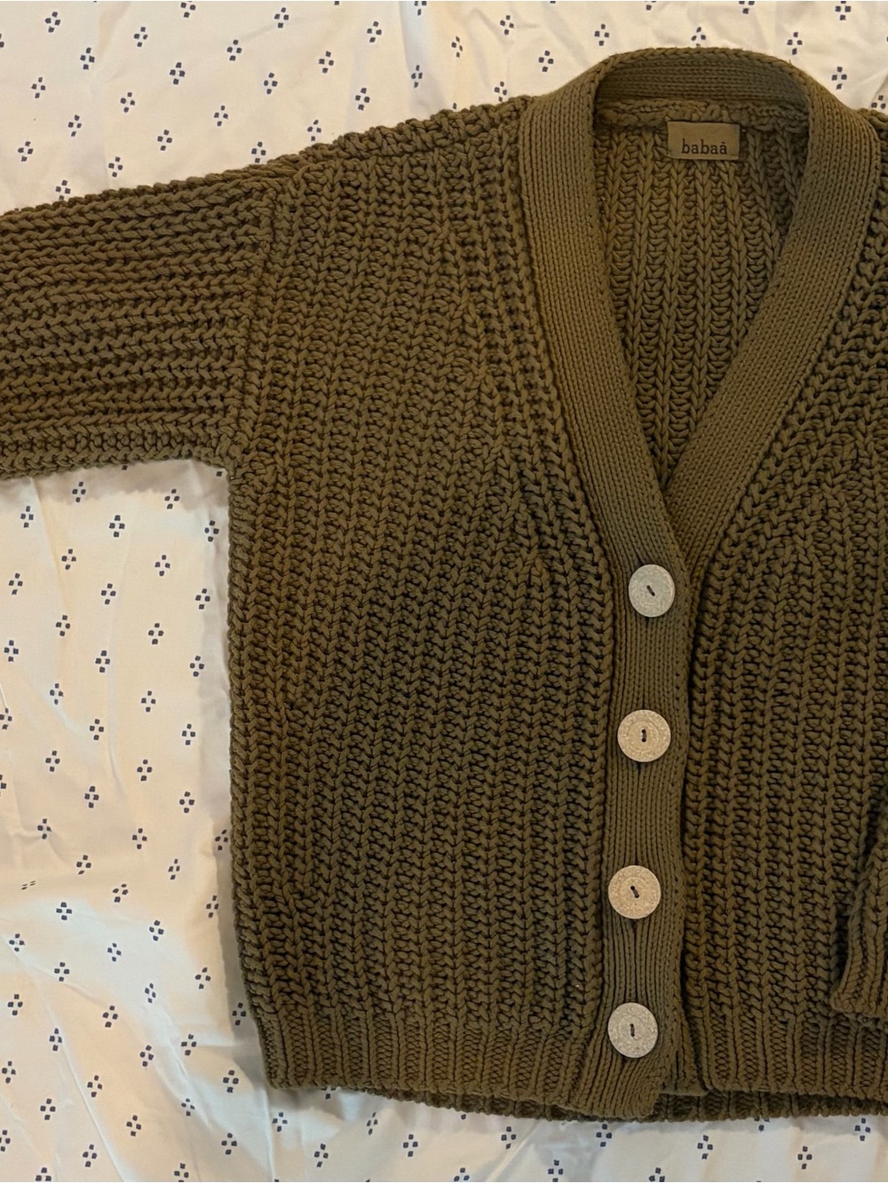 Babaa Moss Chunky Knit Button Cardigan